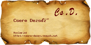 Csere Dezső névjegykártya